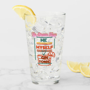 Glass Tumbler: "Ik & Gin Tonic Dream Team" Glas
