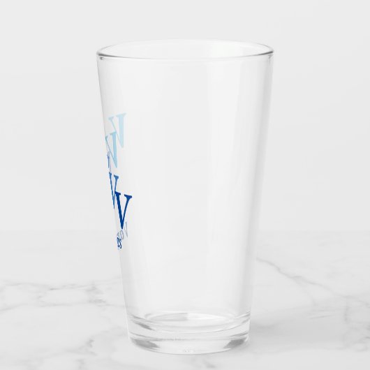 Glass Tumbler - Initialen in de schaduw met naam i (Links)