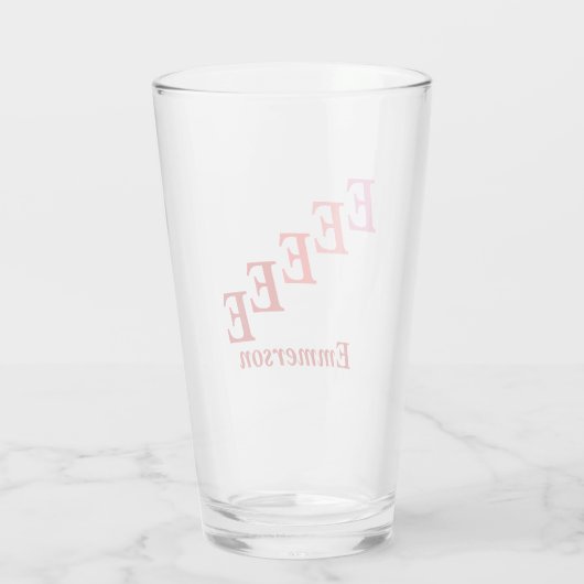 Glass Tumbler - Initialen in de schaduw met naam i (Achterkant)