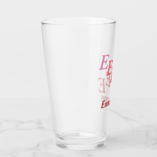Glass Tumbler - Initialen in de schaduw met naam i (Rechts)