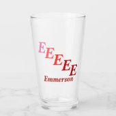 Glass Tumbler - Initialen in de schaduw met naam i (Voorkant)