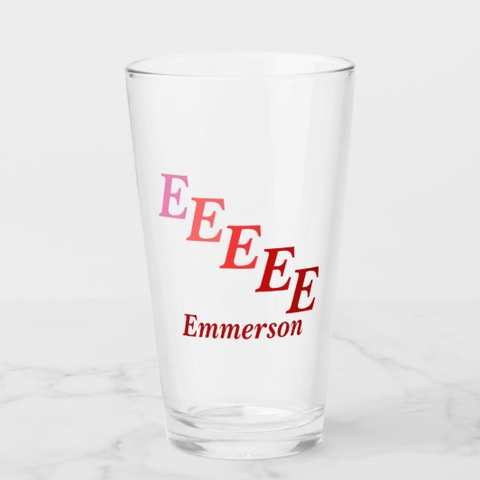 Glass Tumbler - Initialen in de schaduw met naam i (Voorkant)