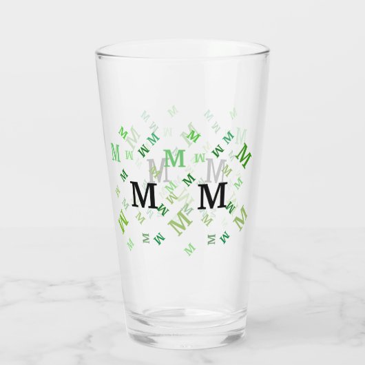 Glass Tumbler - Jumbried Letters in Green (Achterkant)