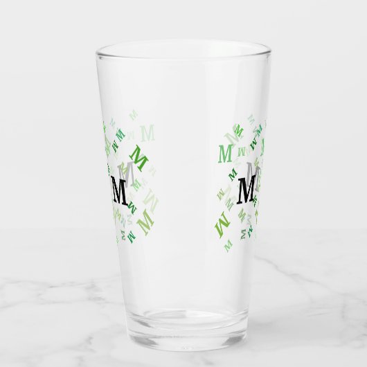 Glass Tumbler - Jumbried Letters in Green (Links)