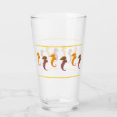 Glass Tumbler - Oranje en bruine zeepaardjes (Achterkant)