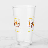 Glass Tumbler - Oranje en bruine zeepaardjes (Links)