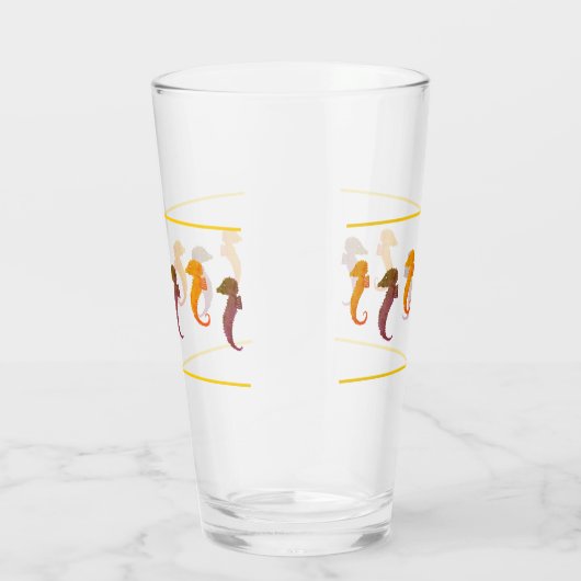 Glass Tumbler - Oranje en bruine zeepaardjes (Rechts)