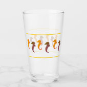 Glass Tumbler - Oranje en bruine zeepaardjes (Voorkant)