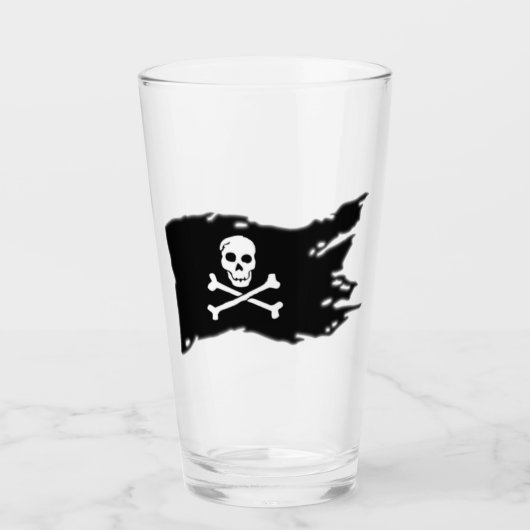 Glass Tumbler Pirates Flag 16 onz (Voorkant)