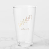 Glass Tumbler - Stepped Initialen en naam in bruin (Achterkant)