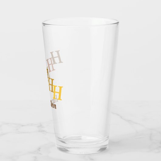 Glass Tumbler - Stepped Initialen en naam in bruin (Links)