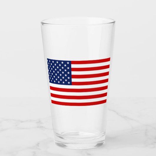 Glass Tumbler USA Flag 16 onz (Voorkant)