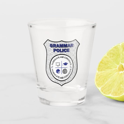Glass van de politie van Grammar Shot Glas (Voorkant)
