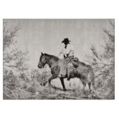 Glass Westerne cowboy met snijwboy Snijplank (Voorkant)