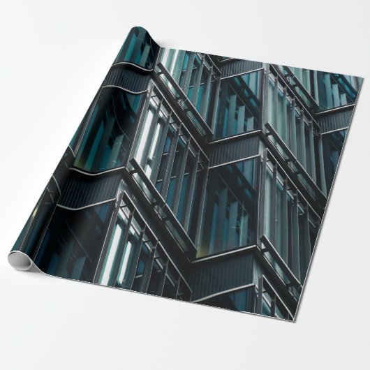 GLASS WINDOW-GEBOUW CADEAUPAPIER (Uitgerold)