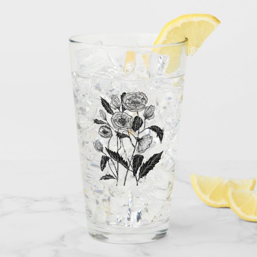 Glass wirh Poppy Glas (Achterkant ijs)