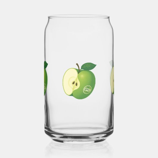 Glass with apple blikvorm glas (Links)