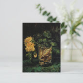 Glass with Roses by Vincent van Gogh Briefkaart (Staand voorkant)