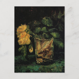 Glass with Roses by Vincent van Gogh Briefkaart
