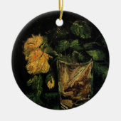 Glass with Roses by Vincent van Gogh Keramisch Ornament (Voorkant)