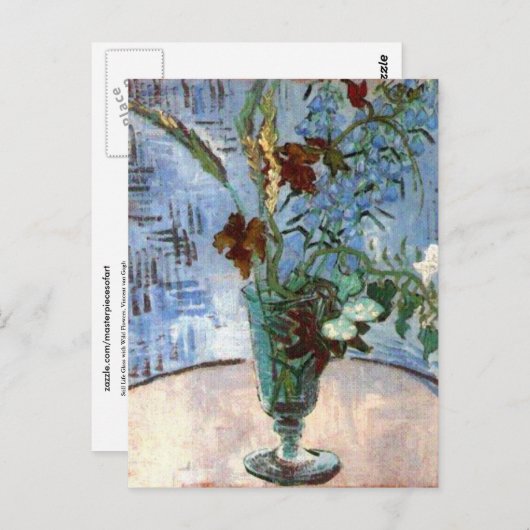Glass with Wild Flowers, Vincent van Gogh Briefkaart (Voorkant / Achterkant)