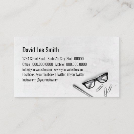 Glassen van het Optometry Center Visitekaartje (Achterkant)