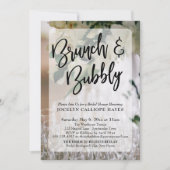 Glasses Flowers Photo Brunch & Bubble Handwriting Kaart (Voorkant)