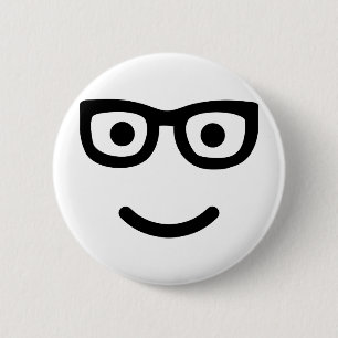 Glasses geek nerd ronde button 5,7 cm