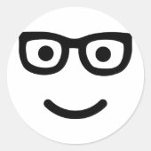 Glasses geek nerd ronde sticker (Voorkant)