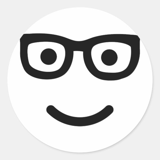 Glasses geek nerd ronde sticker (Voorkant)