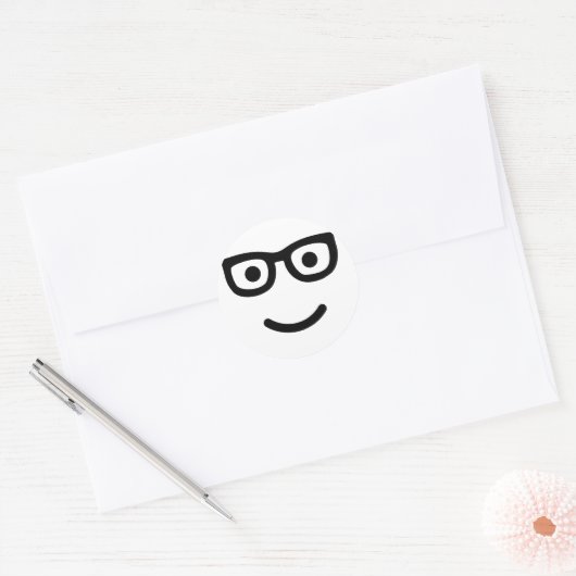 Glasses geek nerd ronde sticker (Envelop)