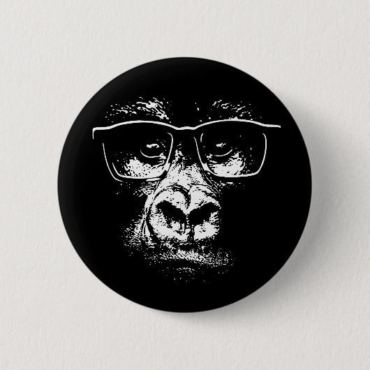 Glasses Gorilla Ronde Button 5,7 Cm (Voorkant)