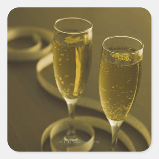 Glasses Of Champagne Vierkante Sticker (Voorkant)