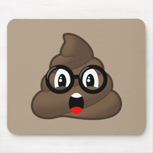 Glasses Oh Poop Emoji Muismat (Voorkant)