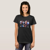 Glasses Red Wine Glasses Blue USA Flag Fireworks 4 T-shirt (Voorkant volledig)
