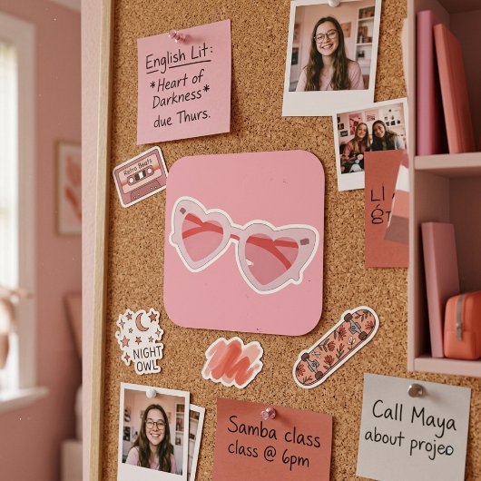 Glasses Vierkante Sticker
