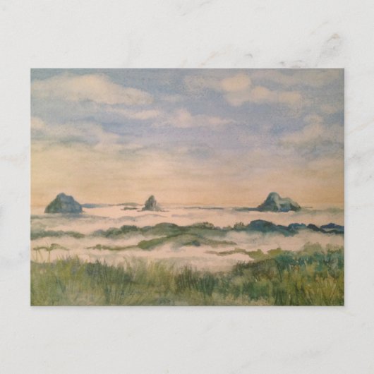 Glasshouse Mountains in een wolkendeken Briefkaart (Voorkant)
