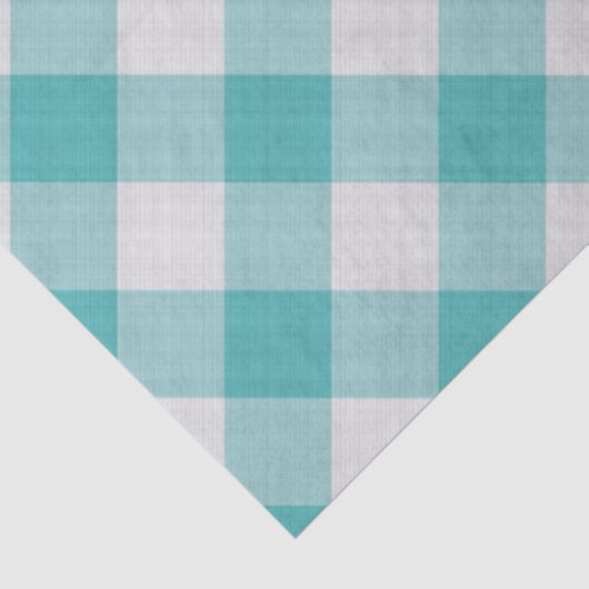 Glassic Blauwgroen Gingham Checkpattern Geometric Tissuepapier (Detail)