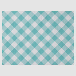 Glassic Blauwgroen Gingham Checkpattern Geometric Tissuepapier