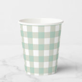 Glassic Gingham Muted  Check Grayish Blue Papieren Bekers (Links)