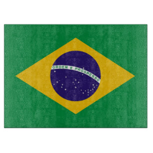 Glassnijplank met vlag van Brazilië Snijplank