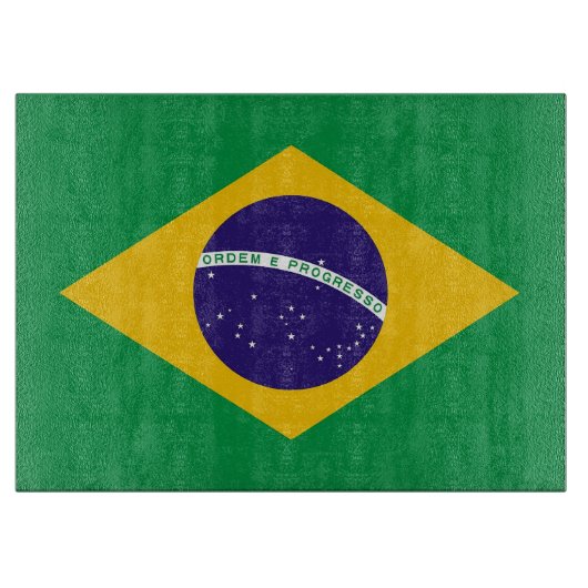 Glassnijplank met vlag van Brazilië Snijplank (Voorkant)