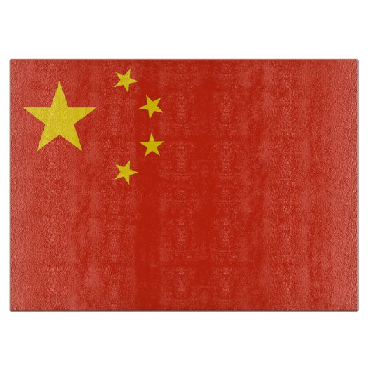 Glassnijplank met vlag van China Snijplank (Voorkant)