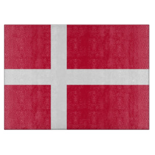 Glassnijplank met vlag van Denemarken Snijplank