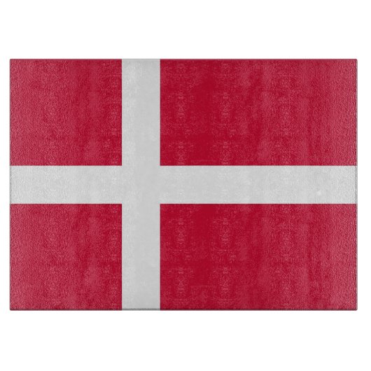 Glassnijplank met vlag van Denemarken Snijplank (Voorkant)