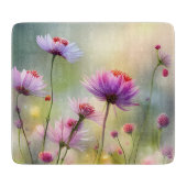 Glassnijplank met Wilde Bloemen Snijplank (Voorkant)