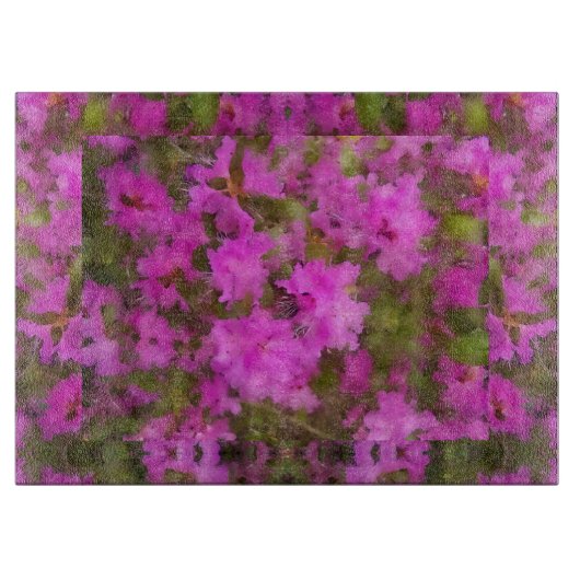 Glassnijplank Paarse Rhododendron Snijplank (Voorkant)
