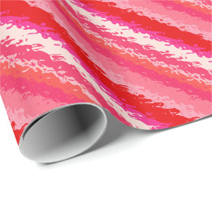 Glasstrepen - koraalschoppen cadeaupapier