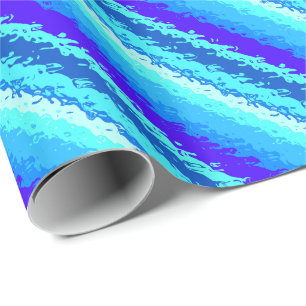 Glasstrepen - schaduwen van blauw oceaanblauw cadeaupapier