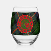 Glassware Multiple Options Plaid Merry & Bright Wijnglas Zonder Voet (Achterkant)